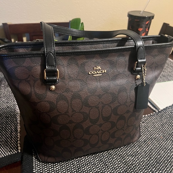 Coach Signature Canvas Tote - Picture 1 of 3